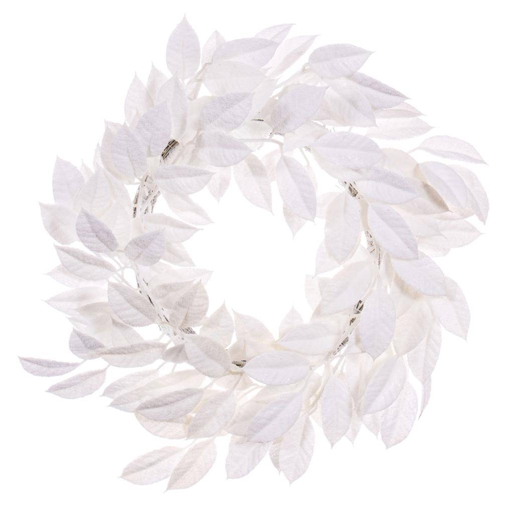 24" Artificial White Gardenia Snowy Wreath 1