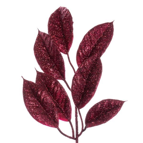 24" Artificial Burgundy Gardenia Glitter Wreath 2