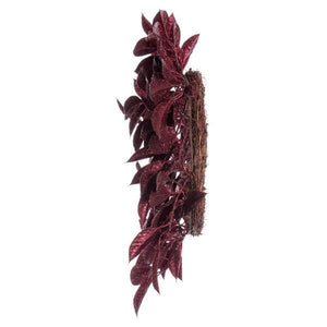 24" Artificial Burgundy Gardenia Glitter Wreath 3