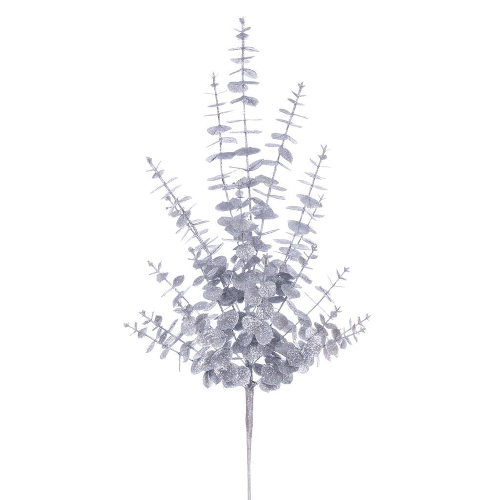 28" Silver Eucalyptus Glitter Spray (2 Pack) 1