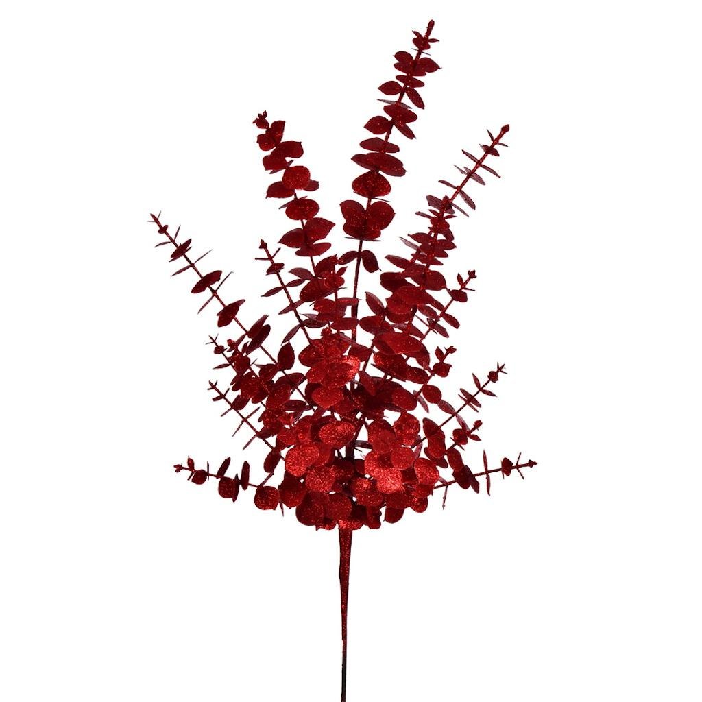 28" Red Eucalyptus Glitter Spray (2 Pack) 1
