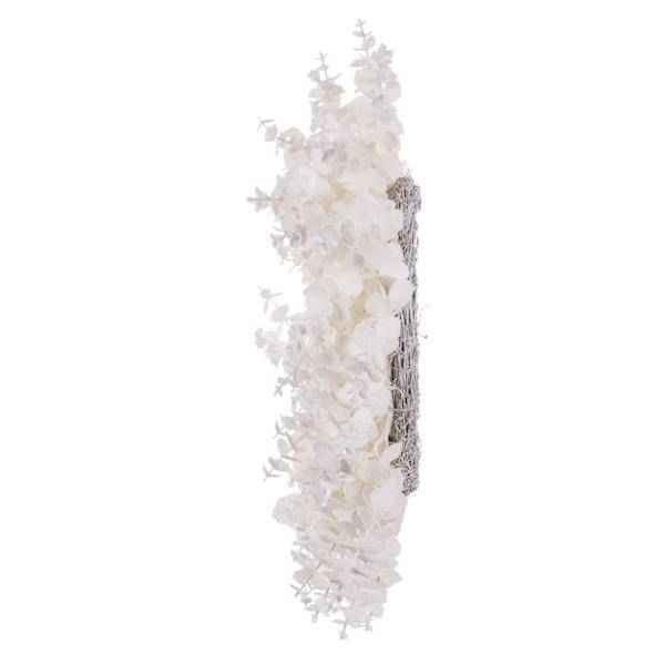 24" Artificial White Eucalyptus Snowy Wreath 3