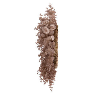 24" Artificial Cafe Latte Eucalyptus Glitter Wreath 3