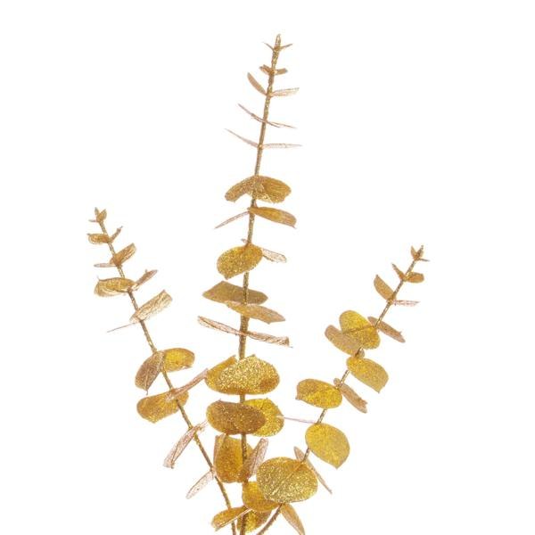 72" Artificial Gold Eucalyptus Glitter Garland 2