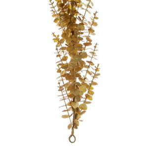 72" Artificial Gold Eucalyptus Glitter Garland 4