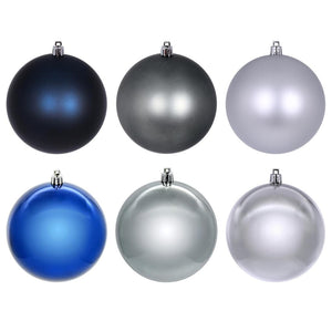 2.4" Midnight Blue / Pewter / Silver Ornament (18 Pack) 1