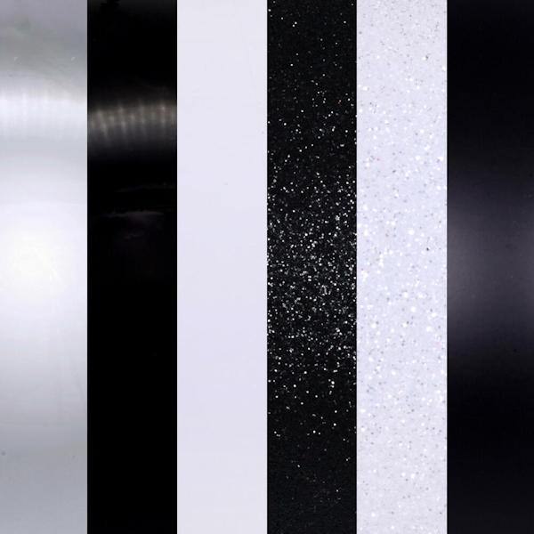 3" Black / Silver / White Ornament Assortment (12 Pack) 2