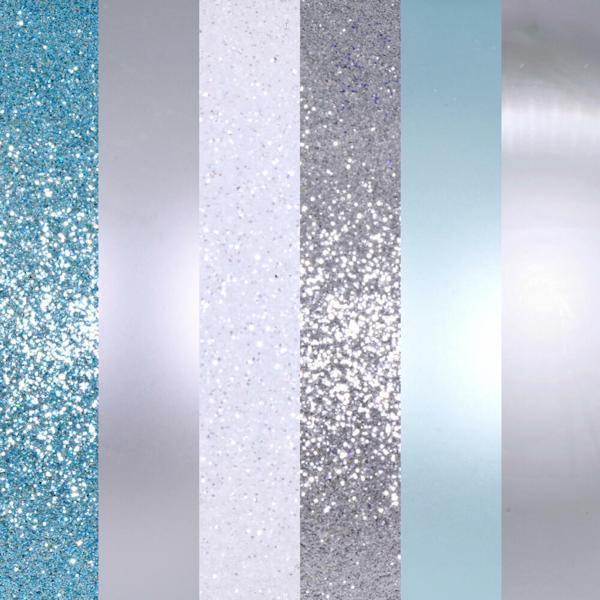3" Silver / Baby Blue Ball Ornament Assortment (12 Pack) 2