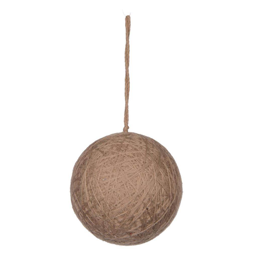 5" Natural Wool Ball Ornament (2 pack) 1