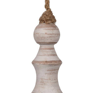 12" White Washed Turned Wood Finial Ornament (2 Pack) 2