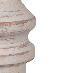 12" White Washed Turned Wood Finial Ornament (2 Pack) 3