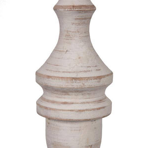12" White Washed Turned Wood Finial Ornament (2 Pack) 4