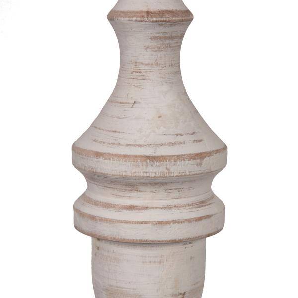 12" White Washed Turned Wood Finial Ornament (2 Pack) 4