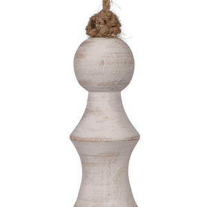 15" White Washed Turned Wood Finial Ornament (2 Pack) 2