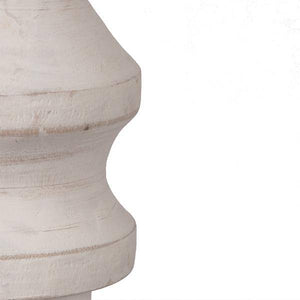 15" White Washed Turned Wood Finial Ornament (2 Pack) 3