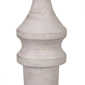15" White Washed Turned Wood Finial Ornament (2 Pack) 4