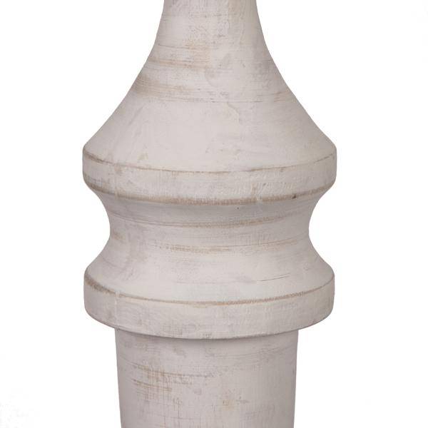 15" White Washed Turned Wood Finial Ornament (2 Pack) 4
