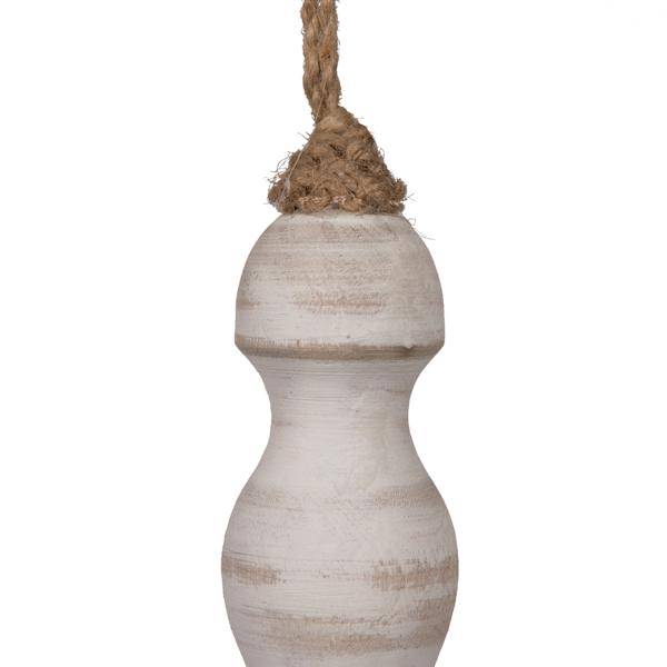 15" White Washed Turned Wood Finial Ornament (2 Pack) 2