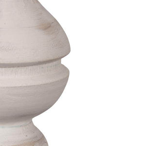 15" White Washed Turned Wood Finial Ornament (2 Pack) 3