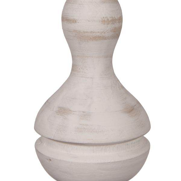 15" White Washed Turned Wood Finial Ornament (2 Pack) 4