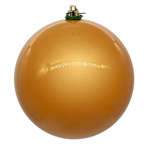 3" Copper / Gold Pearl Ball UV Drilled Cap Ornament (12 Pack) 1