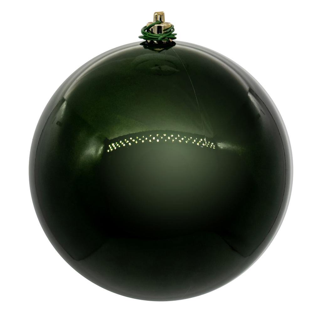3" Moss Green Pearl Ball UV Drilled Cap Ornament (12 Pack) 1