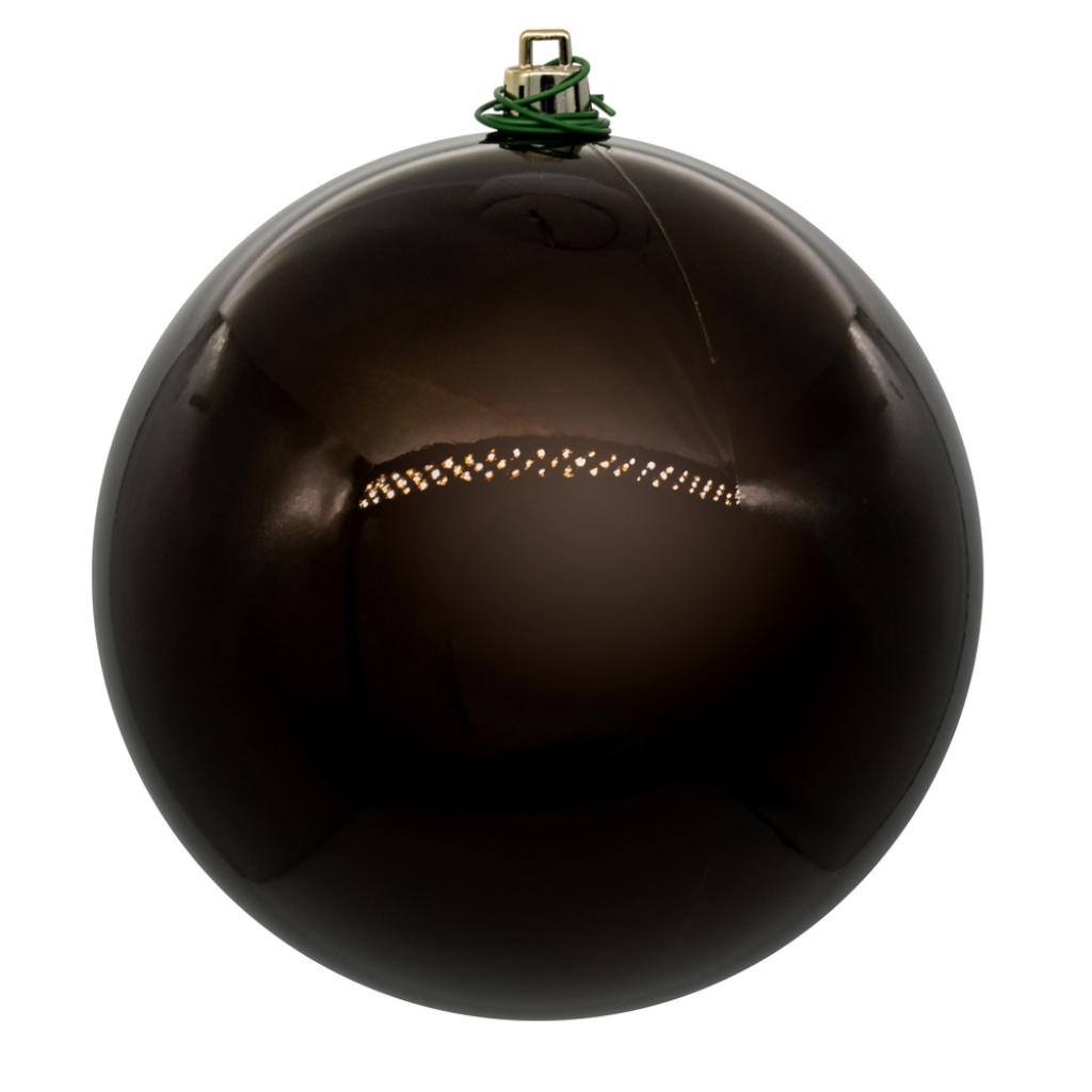 3" Chocolate Pearl Ball UV Drilled Christmas Ornament (12 Pack) 1