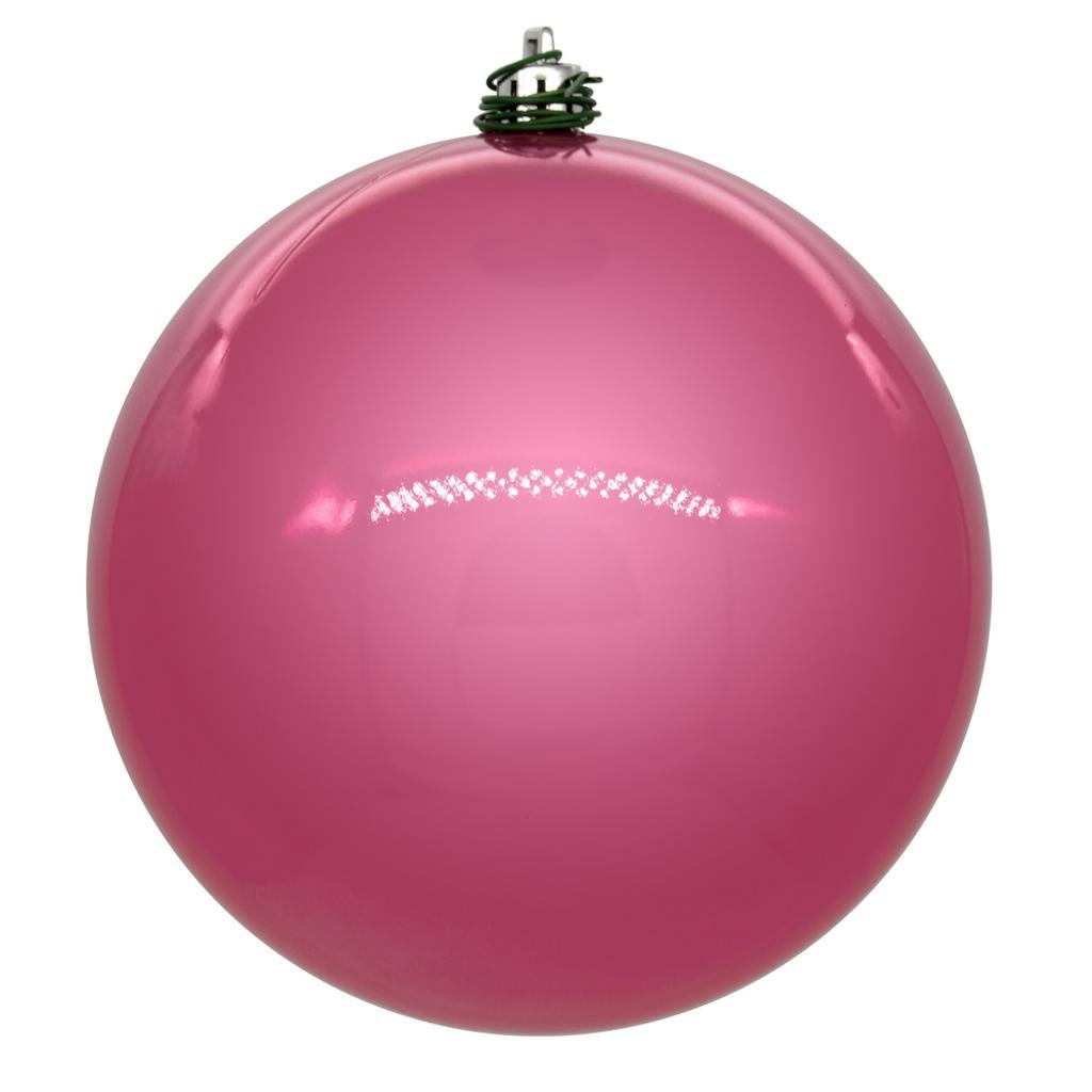 3" Pink Pearl Ball UV Drilled Cap Ornament (12 Pack) 1