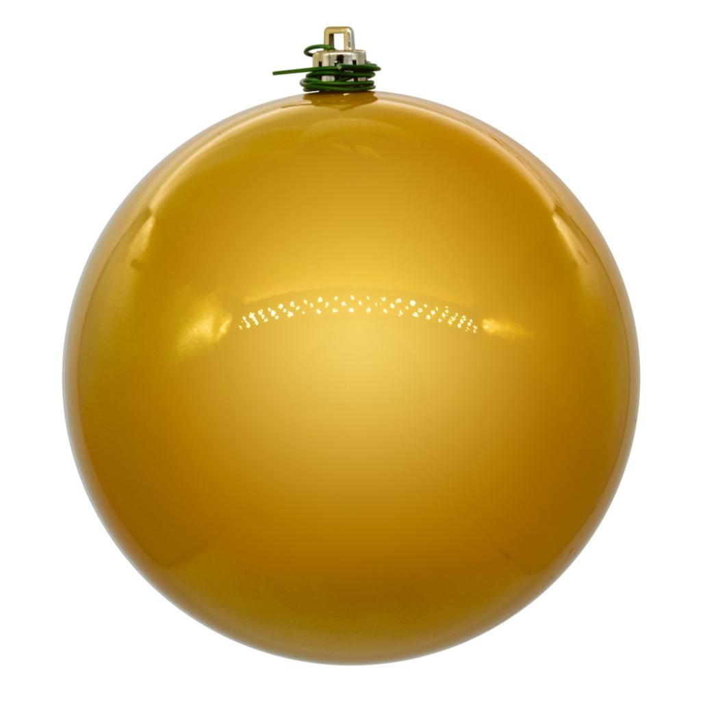 8" Gold Pearl Ball UV Drilled Christmas Ornament 1