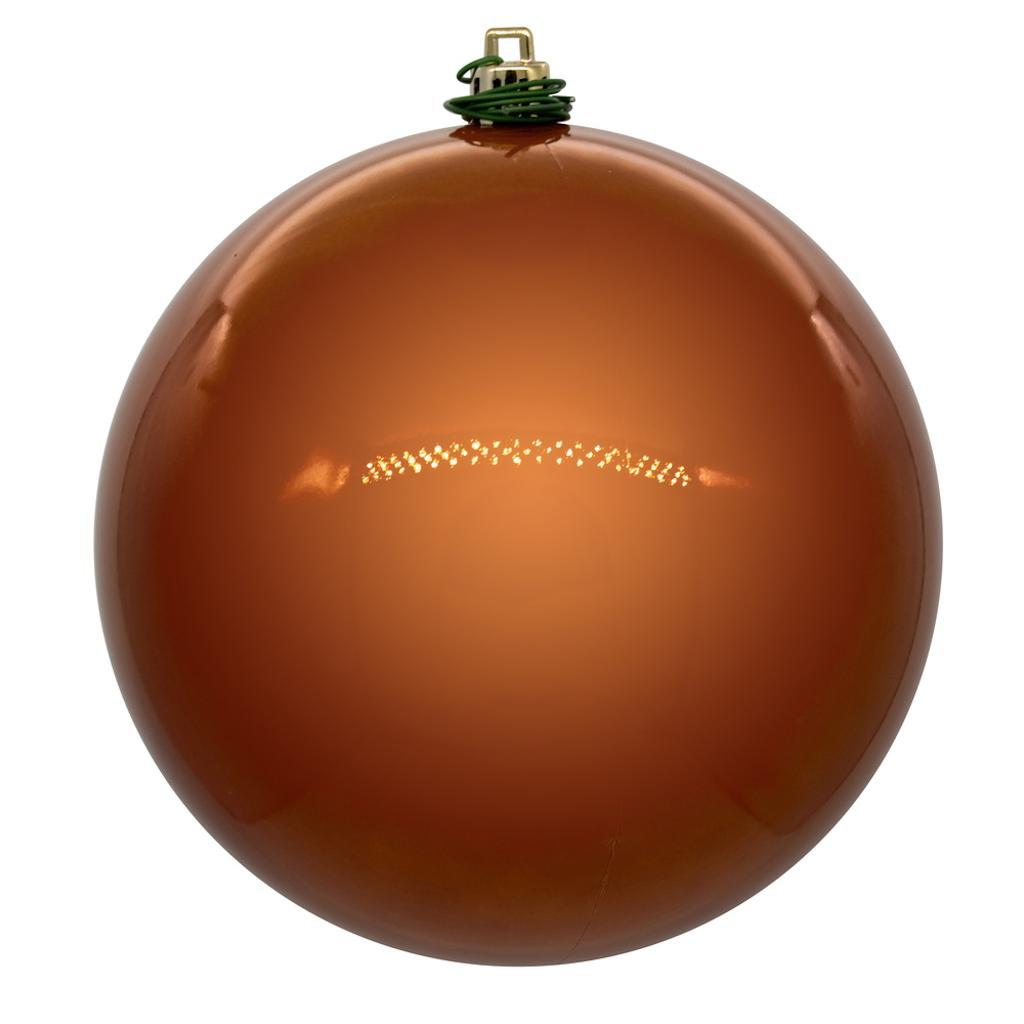 8" Copper Pearl Ball UV Drilled Ornament 1