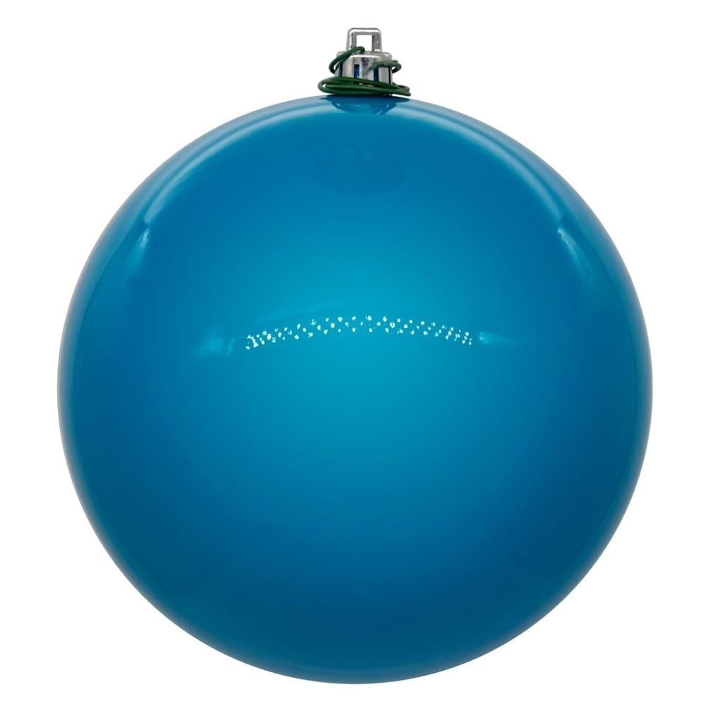10" Turquoise Pearl Ball UV Drilled Ornament 1