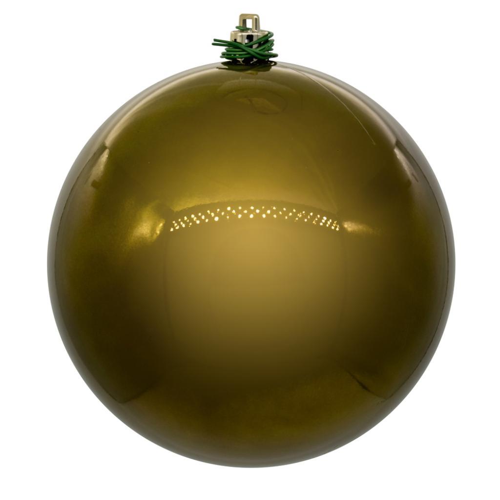 10" Olive Pearl Ball UV Drilled Christmas Ornament 1