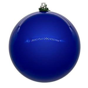 10" Cobalt Blue Pearl Ball UV Drilled Ornament 1