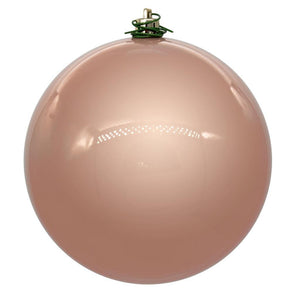 10" Rose Gold Pearl Ball UV Drilled Ornament 1