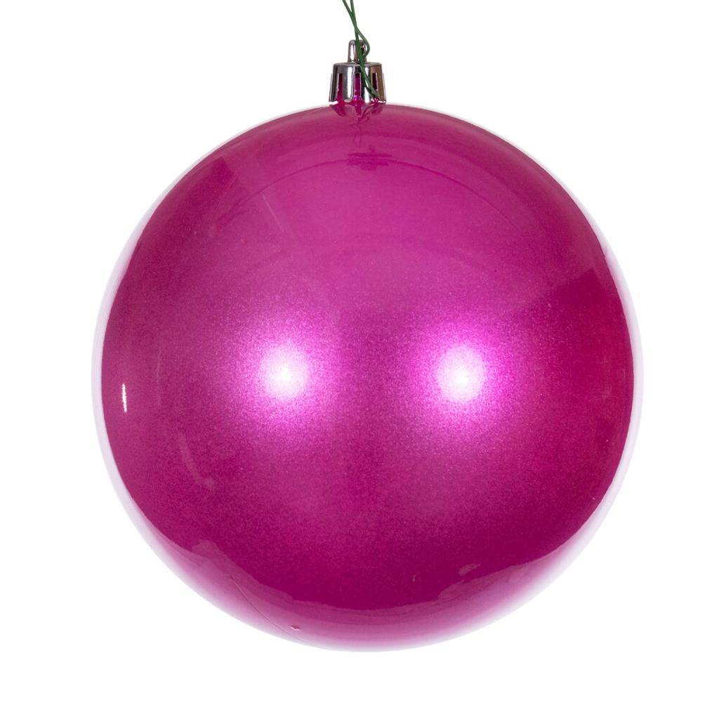 10" Hot Pink Pearl Ball UV Drilled Ornament 1