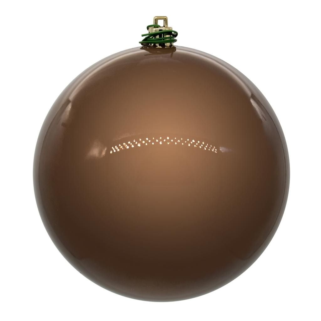 10" Mocha Pearl Ball UV Drilled Ornament 1