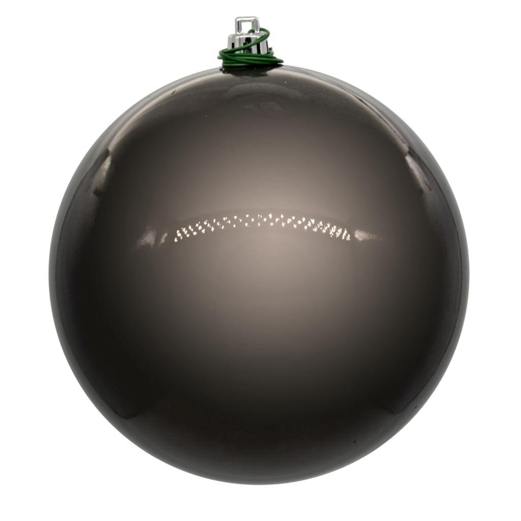 10" Gunmetal Pearl Ball UV Drilled Christmas Ornament 1