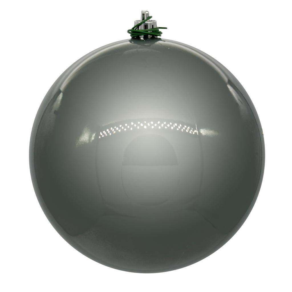 10" Pewter Pearl Ball UV Drilled Ornament 1
