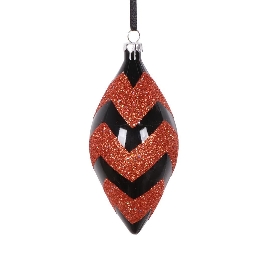 5" Black Orange Shuttle Drop Ornament 1