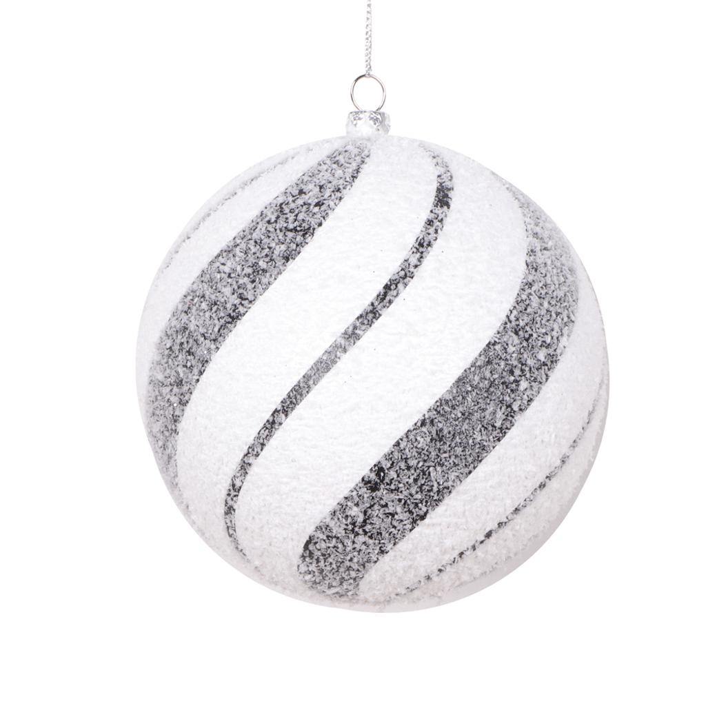 4.7" Black / White Ball Ornament (3 pack) 1