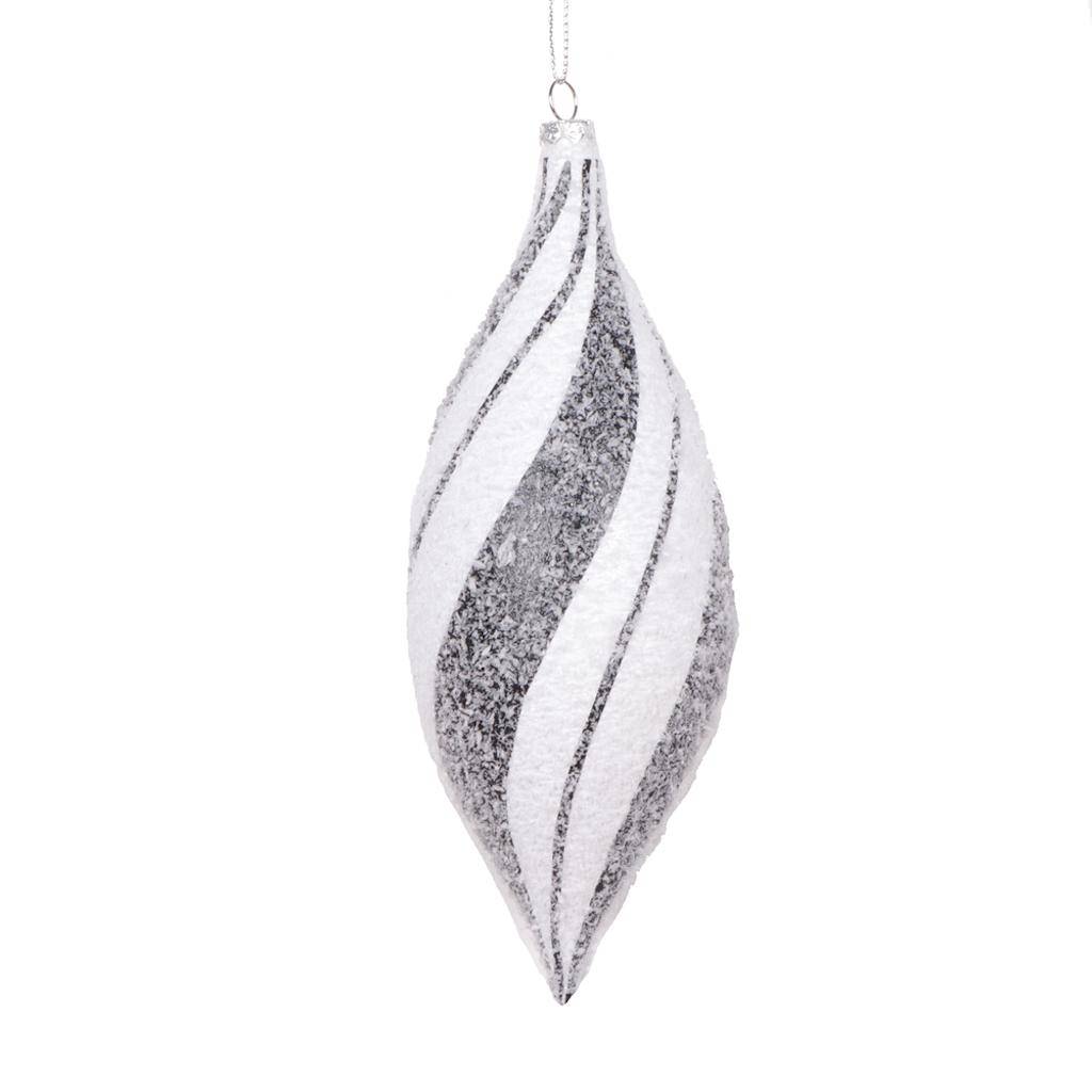 7" Black / White Swirl Shuttle Ornament (4 Pack) 1