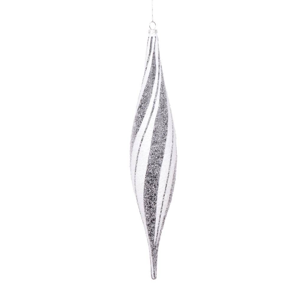 13" White / Black Swirl Shuttle Ornament (2 Pack) 1