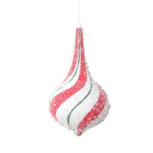 8" Red/Green/White Swirl Drop Christmas Tree Ornament (2 Pack)(2 Pack) 1