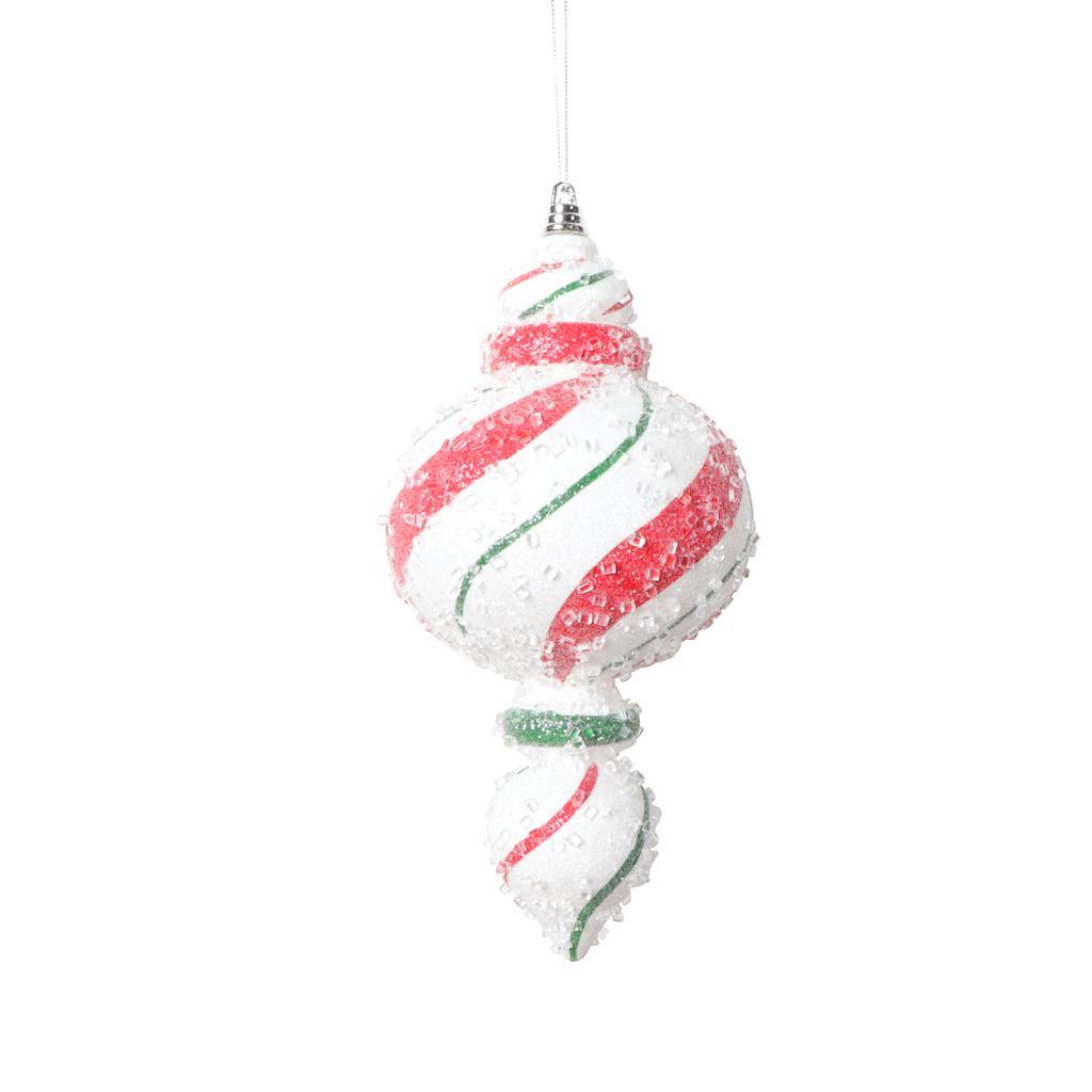 9" White / Red / Green Swirl Shuttle Ornament (2 pack) 1