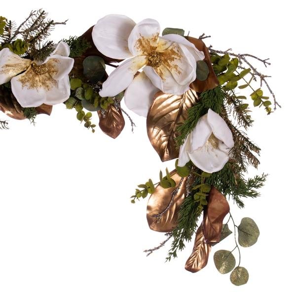 60" Artificial White Magnolia Garland 3
