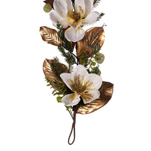 60" Artificial White Magnolia Garland 4