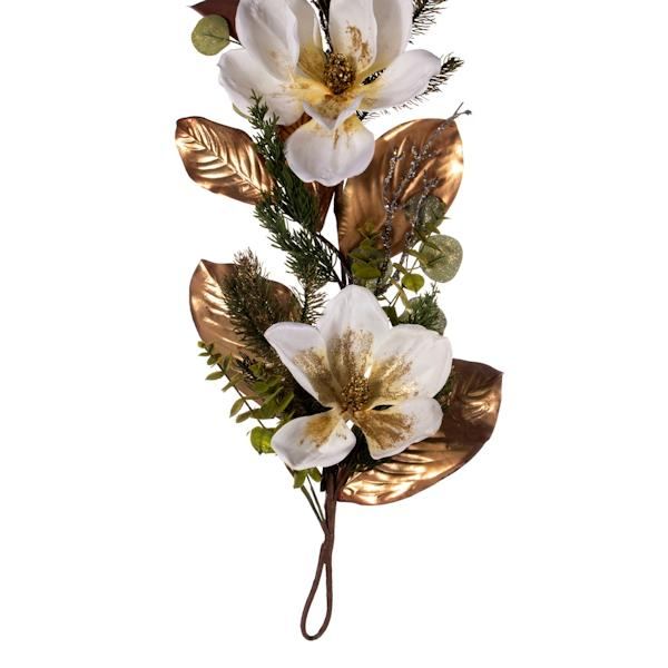 60" Artificial White Magnolia Garland 4