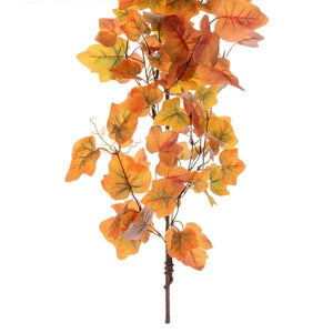 5' Artificial Fall Orange Leaf Garland 4