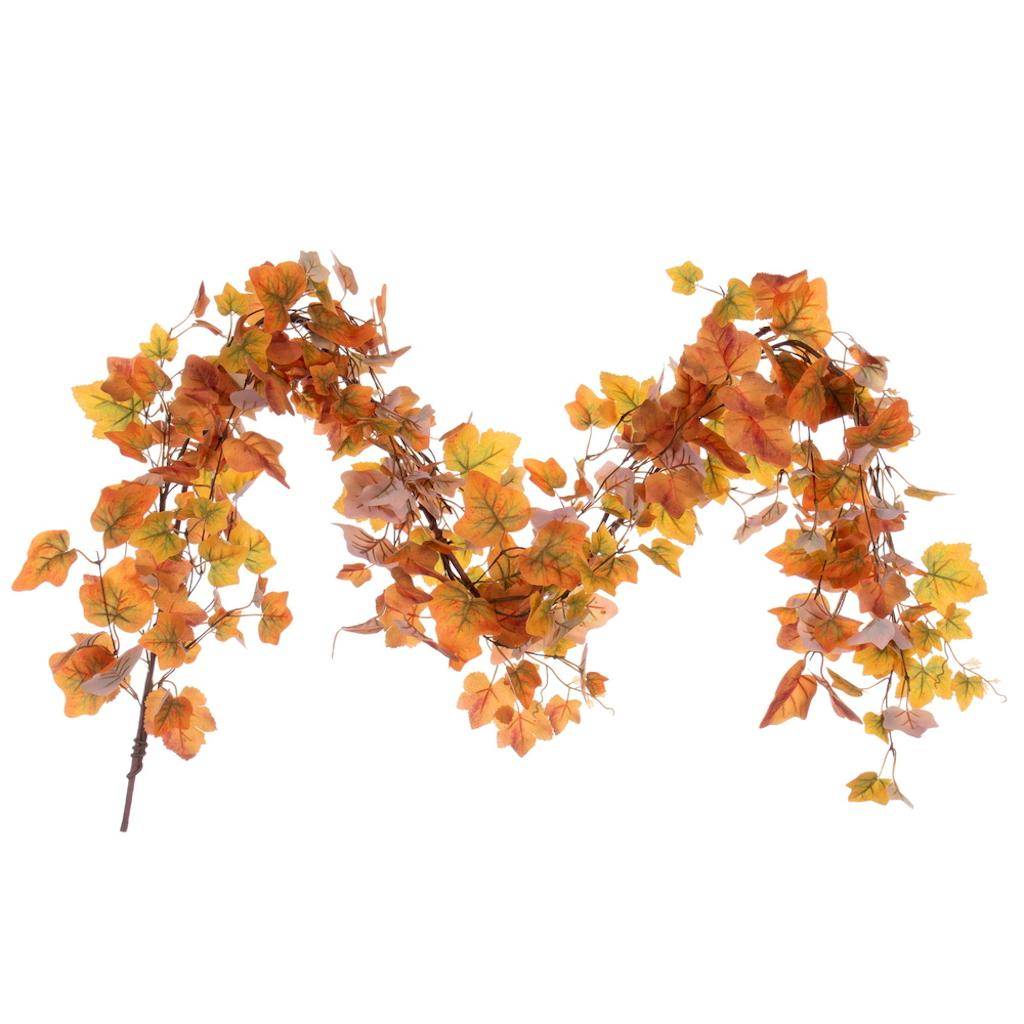 5' Artificial Fall Orange Leaf Garland 1
