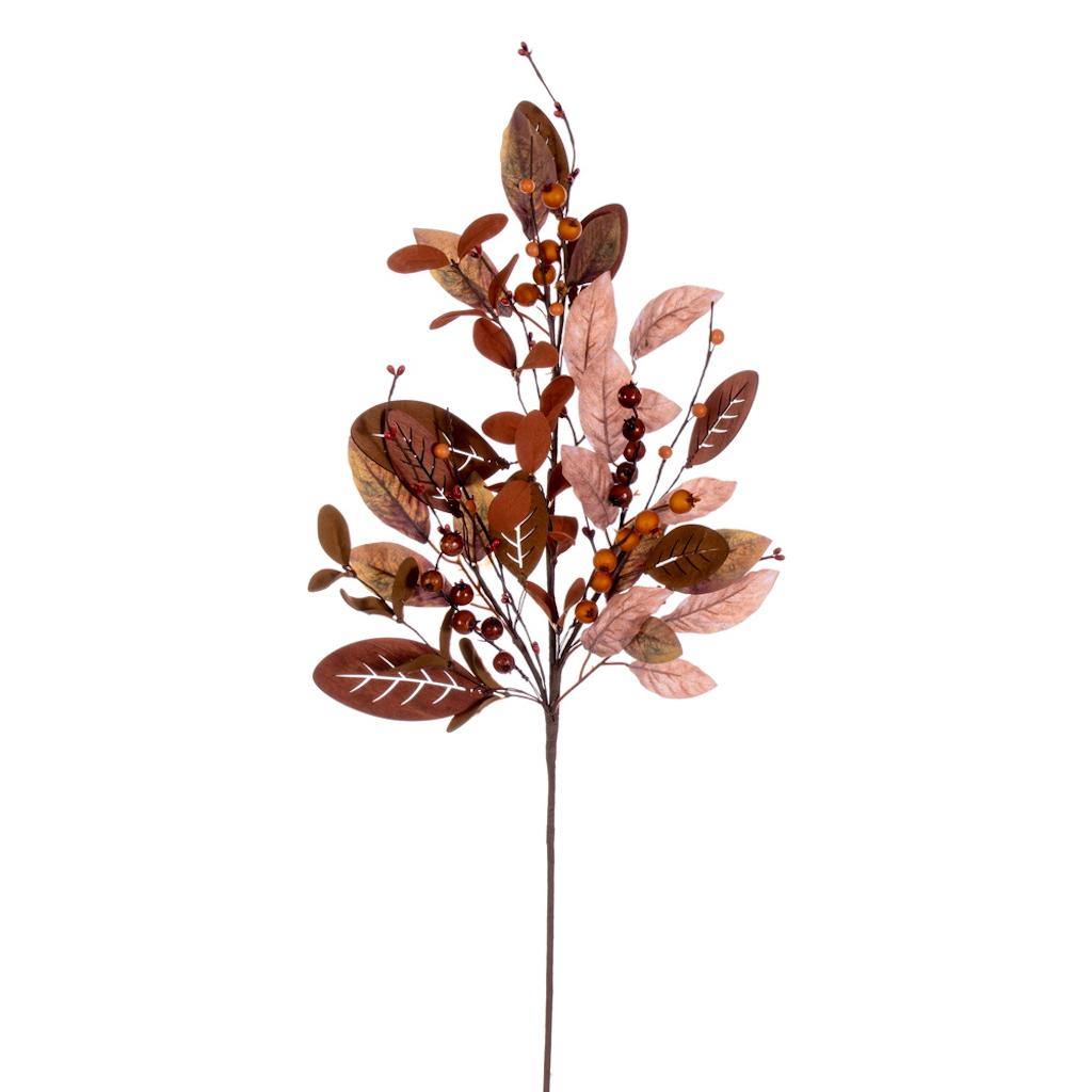32" Artificial Green Brown Peony Eucalyptus Spray (2 Pack) 1